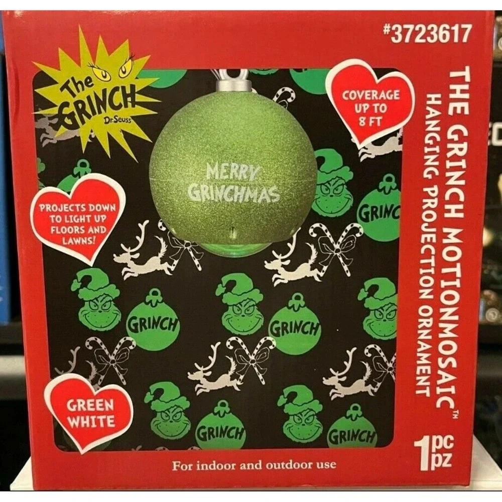 Gemmy‎ LightShow Grinch Swirling Multi Color Christmas Indoor Light Projector